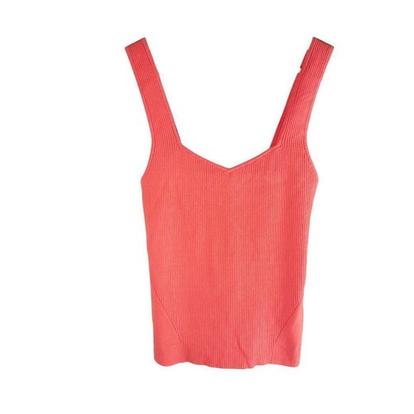 Rag & Bone Asher Ribbed Stretch Tank Size Large Coral Casual - Picture 1 of 9